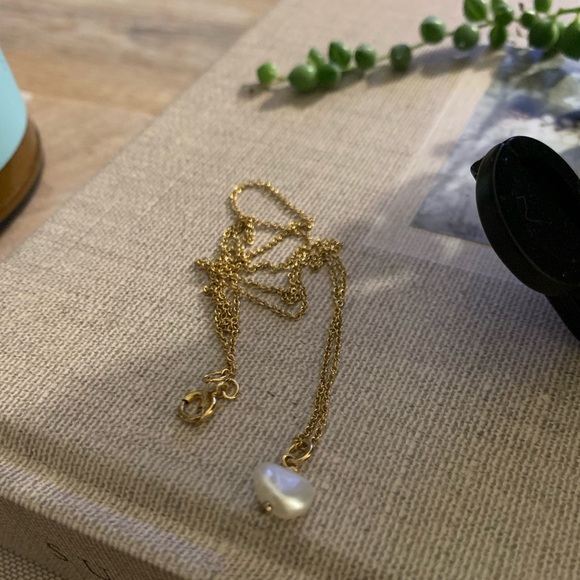 Genuine fresh water pearl necklace- 14K Goldfill on sterling silver ~15-16’’ - Picture 3 of 3